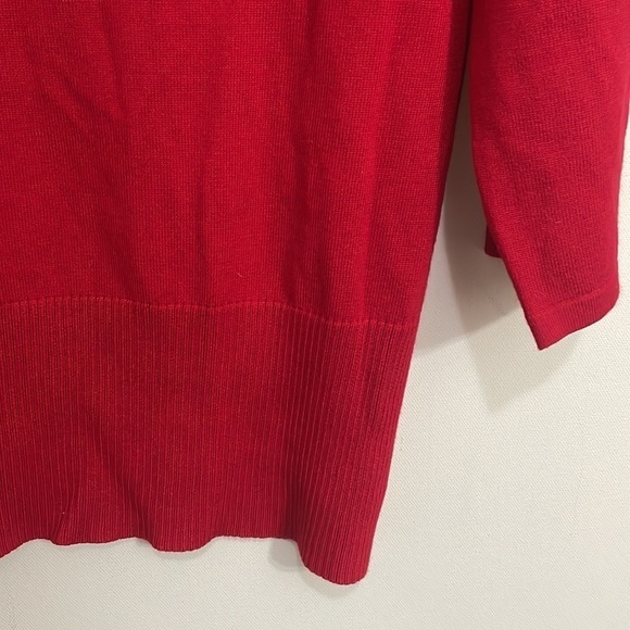 Cable And Gauge Red Rhinestone Zipper Front Sweater - Picture 5 of 9